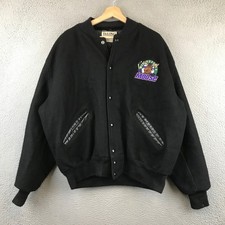 Vintage DeLong Minnesota Moose Wool Blend Varsity Jacket Black XL picture