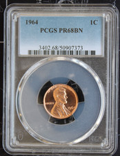 1964-P U.S. Lincoln Memorial Cent 1¢ PCGS PR68BN Grading Error~ Top Pop LVB1.498 picture