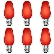 LUXRITE C7 LED Red Replacement Light Bulbs for 6 Count (Pack of 1), picture