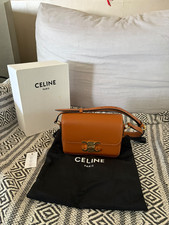 CELINE Triomphe Shoulder Bag Tan Smooth Calfskin Leather with Box & Dust Bag picture