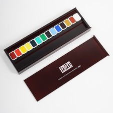 Holbein Shin-Gansai N351 14 Color Japanese Watercolor Cake Set Sumi Painting picture