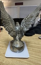 Vintage Cast Metal Bald Eagle Statue Figurine Mid-Century  Heavy 3.1 lbs picture