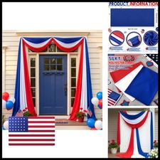 HunnmingRe 3 Pcs 2.5 x 9.8 Ft 4th July Porch Decorations Outdoor Patriotic picture