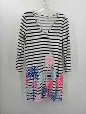 Pre-Owned Lilly Pulitzer White Size Medium Cotton Short Long Sleeve Dress picture