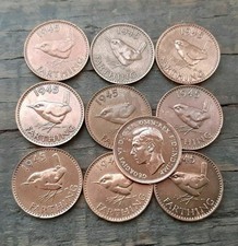 Vintage 1945 UK Farthing Coin Set, King George, Antique Collectible picture