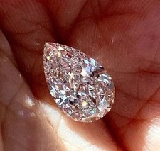 3.00 Carat Pear Cut White Diamond VVS1 Color CVD Certified Loose Gemstone 5SDK picture