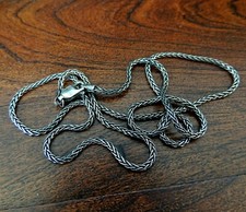 Sterling Silver Oxidized Wheat Necklace Chain for Pendants 1.6mm (.925 Silver) picture