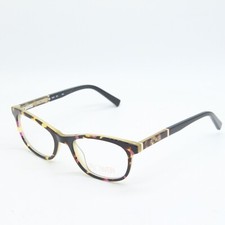 NEW FLOWER MAGGIE 6003 261 HAVANA BLACK AUTHENTIC EYEGLASSES 50-19 picture