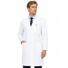 HEEDFIT Panda Uniform Men's White Lab Coat With Pocket - Unisex Professional picture