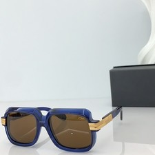 CAZAL MOD607 sunglasses Chunky Square Translucent Blue Frame Amber Lens picture