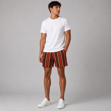 Surf Society Shorts Mens Large Red Gold Swim Trunks Chain Stripe Board Lined picture