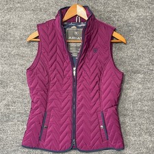 Ariat Ashley AriatTek Insulated Vest Womens XS Berry Purple Chevron Quilted picture