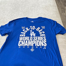 Fanatics Los Angeles Dodgers MLB World Series Champs Blue T-Shirt XL NWOT picture