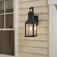 Hinkley Beacon Hill Life A Glow 18 Inch Outdoor Sconce Light 17460 Black NEW picture