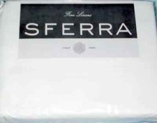 Sferra Leonardo White Twin Sheet Set 3PC Solid 100% Cotton Percale Italy NEW picture