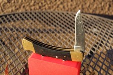 VINTAGE BUCK 110 2 LINE LOGO (1967-72) 3 PIN HANDLES ROUGH CONDITION SHORT BLADE picture