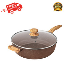 The Pioneer Woman 6-Quart Cast Aluminum Jumbo Cooker Saute Pan, Brown Speckle picture
