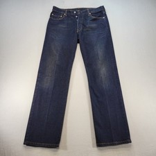 Levi's 501 Original Y2K Jeans Mens 34x32 Dark Wash Straight Leg Denim picture