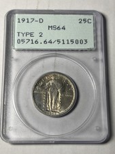 1917-D PCGS MS64 Type 2 Standing Liberty Quarter Rattler picture