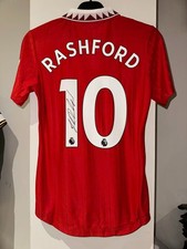 Marcus Rashford signed Manchester united home shirt jersey proof  player version picture