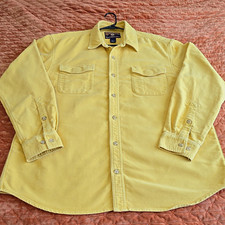 VTG Duluth Trading Co Burlyweight Chamois Shirt Mens XL Mustard Gold Yellow 2009 picture