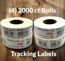 4x 2000 ct Roll USPS Pitney Bowes 888 TRACKING Labels. Ship-From-Home 8000 ct picture