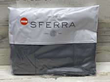 Sferra Giotto 734 100% Long Staple Cotton Sateen Full / Queen Flat Sheet Slate picture