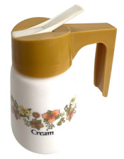 Vintage Gemco Yellow/Butterscotch Floral Kitchen Cream Creamer Pitcher U.S.A picture