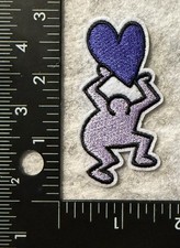 Lot of 1 Keith Haring Heart Love Purple Figure Pop Art Patch picture