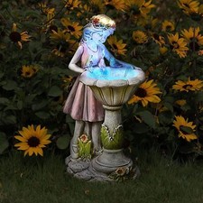 Fairy Garden Statue Solar Garden Angel Statue Outdoor Figurine picture
