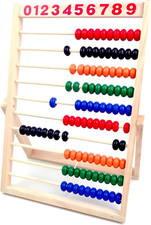Wooden Counting Number Frame, 10 Rows Abacus for Kids Learning Math (11-1/2-Inch picture