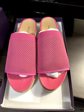 David Tate Mate Leather Comfort Sandal - Fuschia Color - Size 6.5 picture