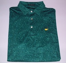 PETER MILLAR MASTERS AUGUSTA NATIONAL ALL-OVER-PRINT POLY/SPANDEX GOLF SHIRT LG picture