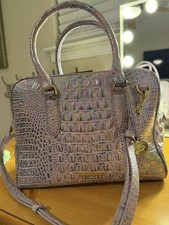BRAHMIN MARISSA Violet Wonderland Leather Satchel Bag picture