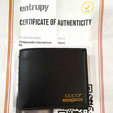 Gucci Men's Black Bifold Wallet with Gold Logo, Credit Card Slots picture