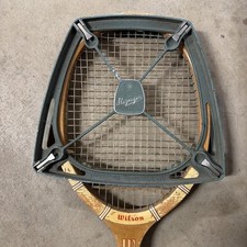 Vintage Wilson Ellsworth Vines Wood Tennis Racket Racquet With metal Press Retro picture