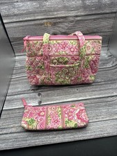 Vera Bradley Vintage Retired Petal Pink Classic Tote Bag and Wallet, made in USA picture