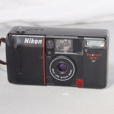 Nikon Tele Touch 300 AF Point & Shoot 35mm Film Camera Black *TESTED* W Battery picture