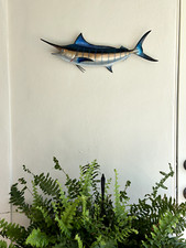 Blue Marlin Miniature - Hand-Painted Resin Fish Sculpture - Nautical Decor picture