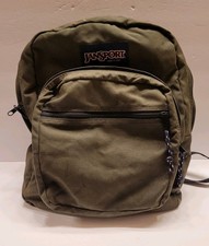 Vintage JanSport Backpack Green Nylon School Bag  Camping USA AS IS WELL WORN  picture