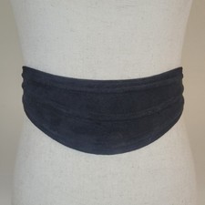 Vintage Ginnie Johansen Belt XS Black Suede Cinch Waist 90s Minimalist Retro picture