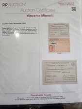 VINCENTE MINNELLI - Drivers License & extention - 1980-Liza Minnelli's Father picture