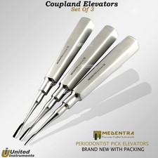 3Pcs Dental Coupland Elevators Luxating Root Elevator Straight 2mm, 3mm, 4mm New picture
