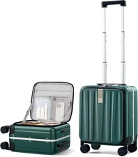 Hanke 16in Underseat Carry On Luggage Hardshell Top Opening 26.2L Dark Green picture