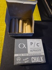 Vntg  Polychromatic Alphasite Chalk (23) Sticks Original Box Triple Size 2 Boxes picture