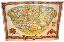 Vintage 1979 Disneyland Souvenir Color Map Disney Big Thunder Mountain 30 x 44 picture