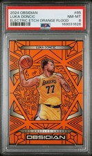🔥PSA 8 2024 Obsidian Luka Doncic #85 Electric Etch Orange Flood /125 POP/4 picture