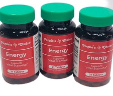 3 Bottles People’s Choice Energy Guarana Green Tea Ginseng stamina 63ct NEW LOOK picture