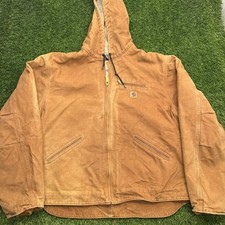 Carhartt J141 BRN Duck Active Jacket Mens 2XL Regular Brown Thermal Lined picture
