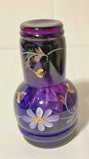 Vtg Fenton Royal Purple Glass Tumble Up Bedside Water Pitcher/Bill Fenton/#585 picture